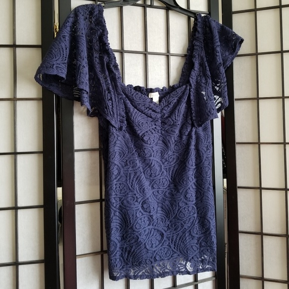 Lace navy top nwot - Picture 1 of 8